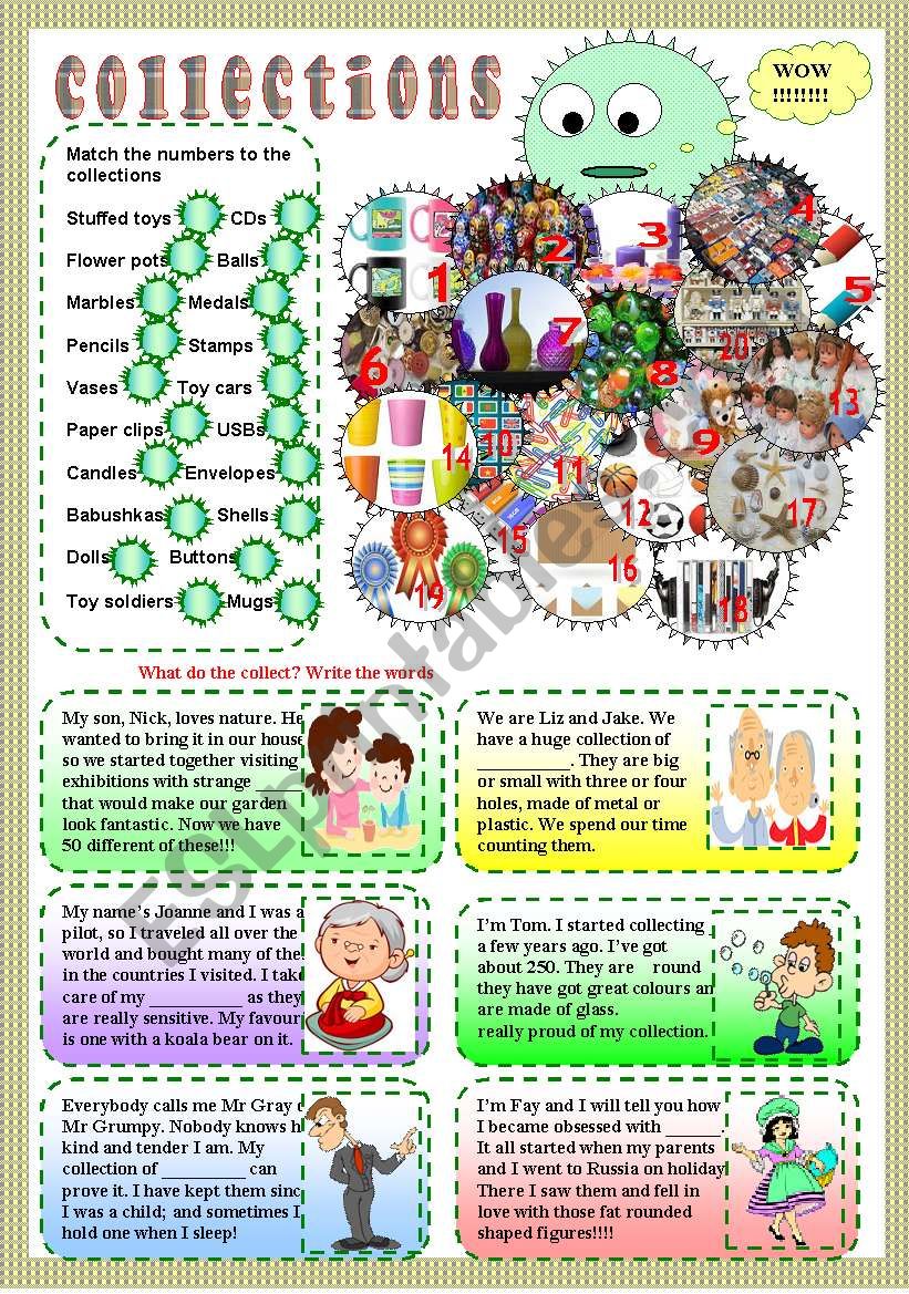 collections - ESL worksheet by LILIAAMALIA