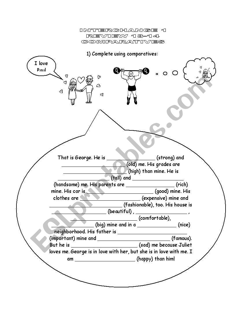 COMPARATIVES worksheet