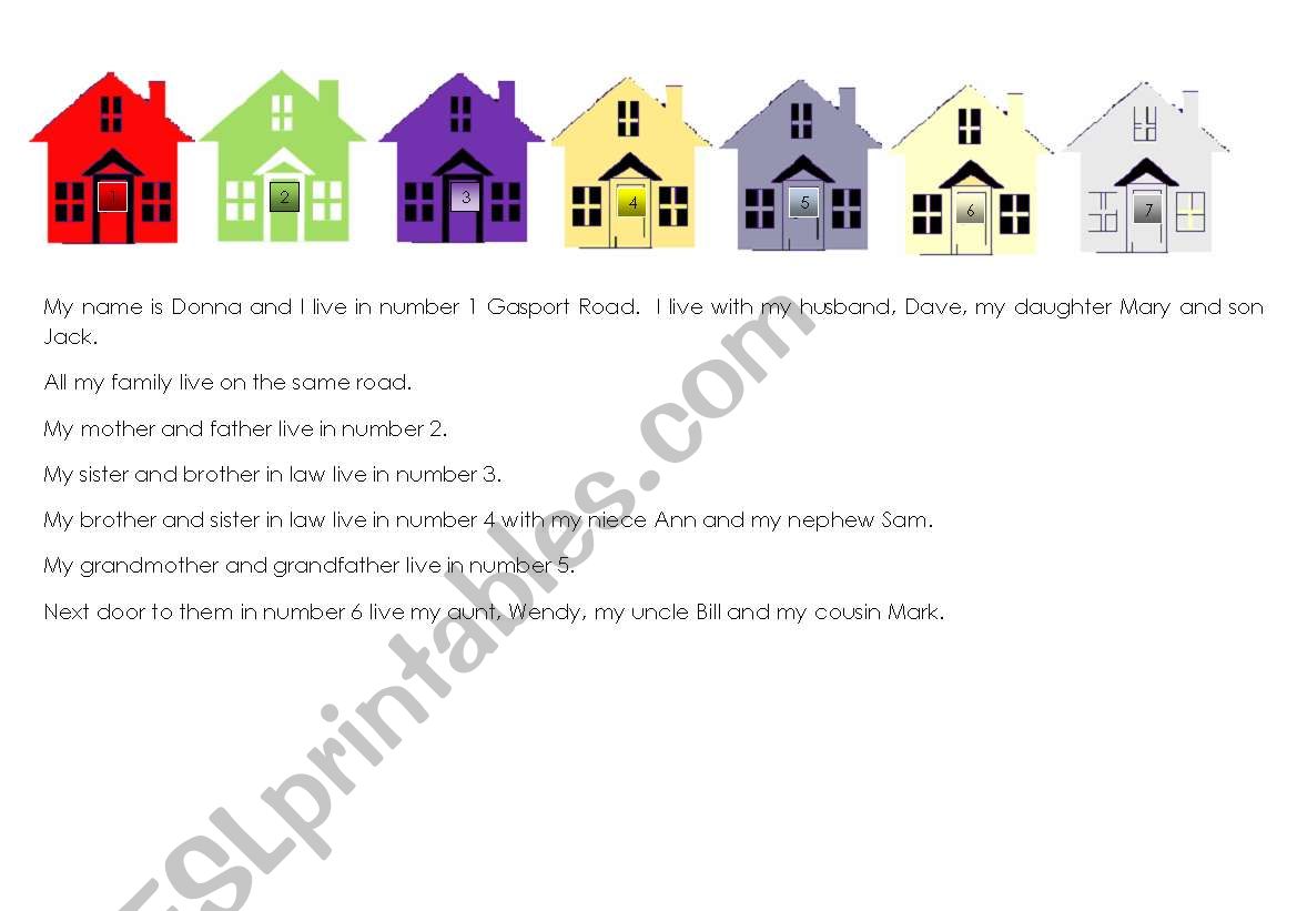 family names introduction  worksheet