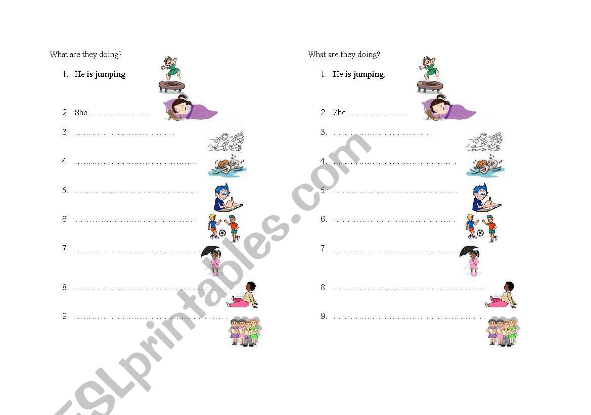 present continuous  worksheet