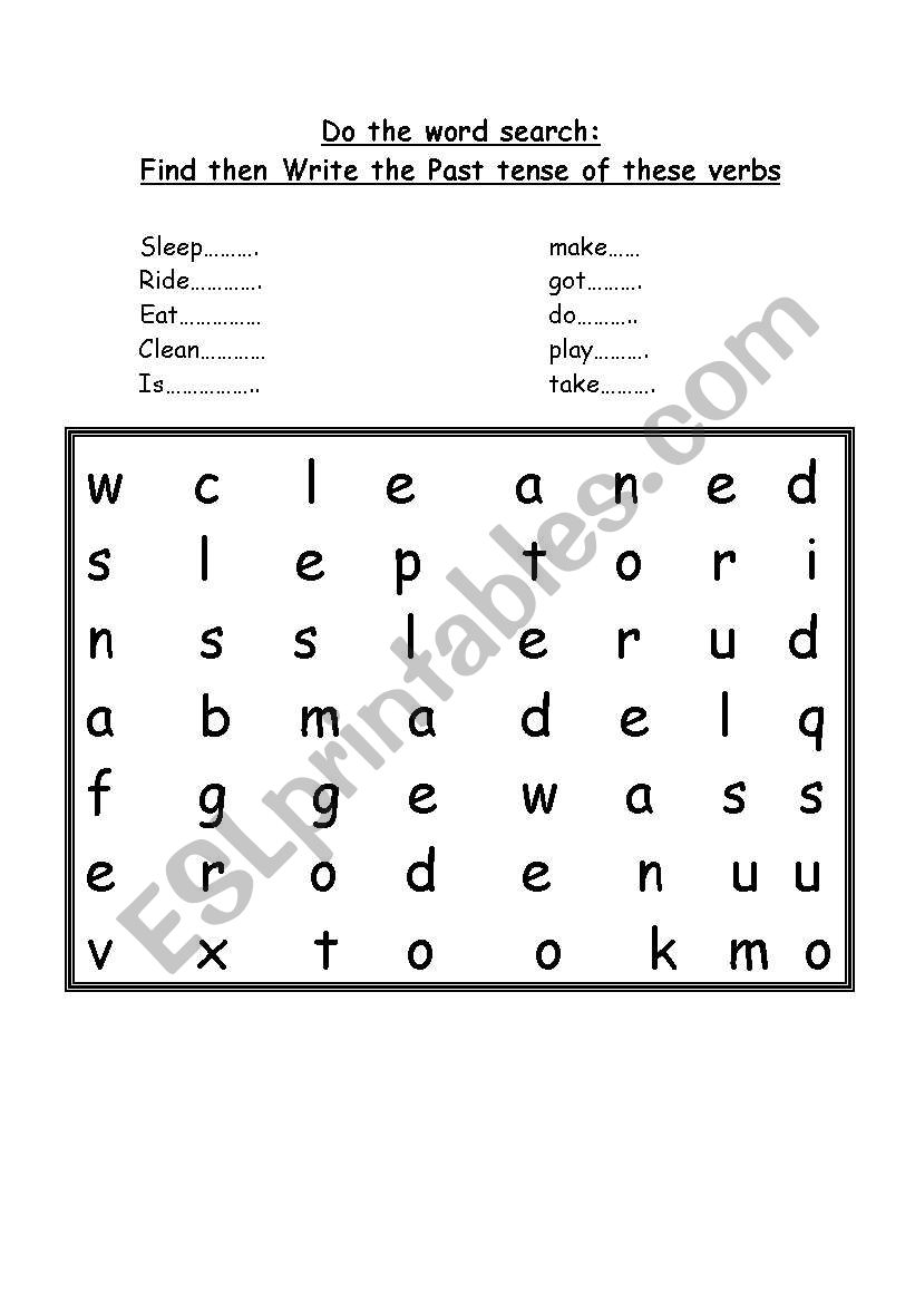 Past simple tense worksheet