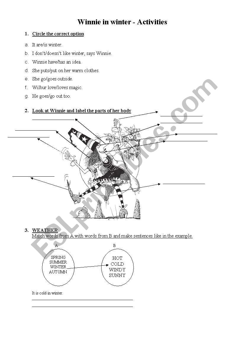 Winnie the witch worksheet