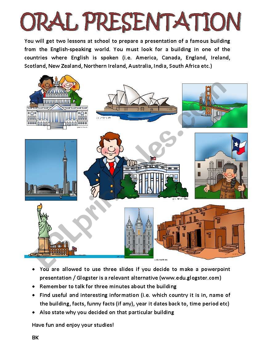 Oral Presentation _ Buildings worksheet