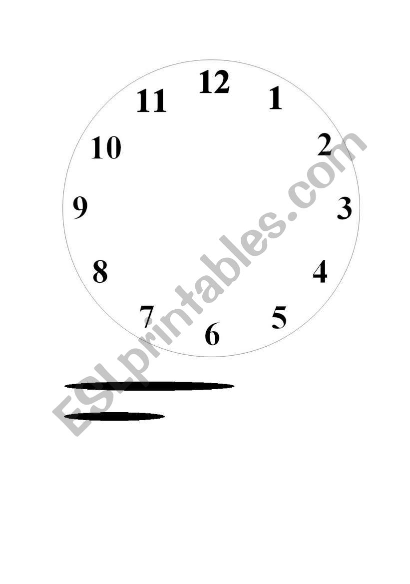 Printable clock with hands to help tell the time