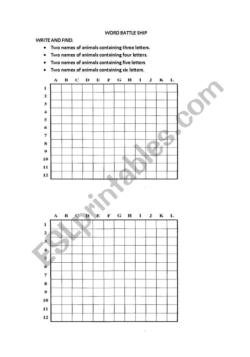 word battle ship- vocabulary game