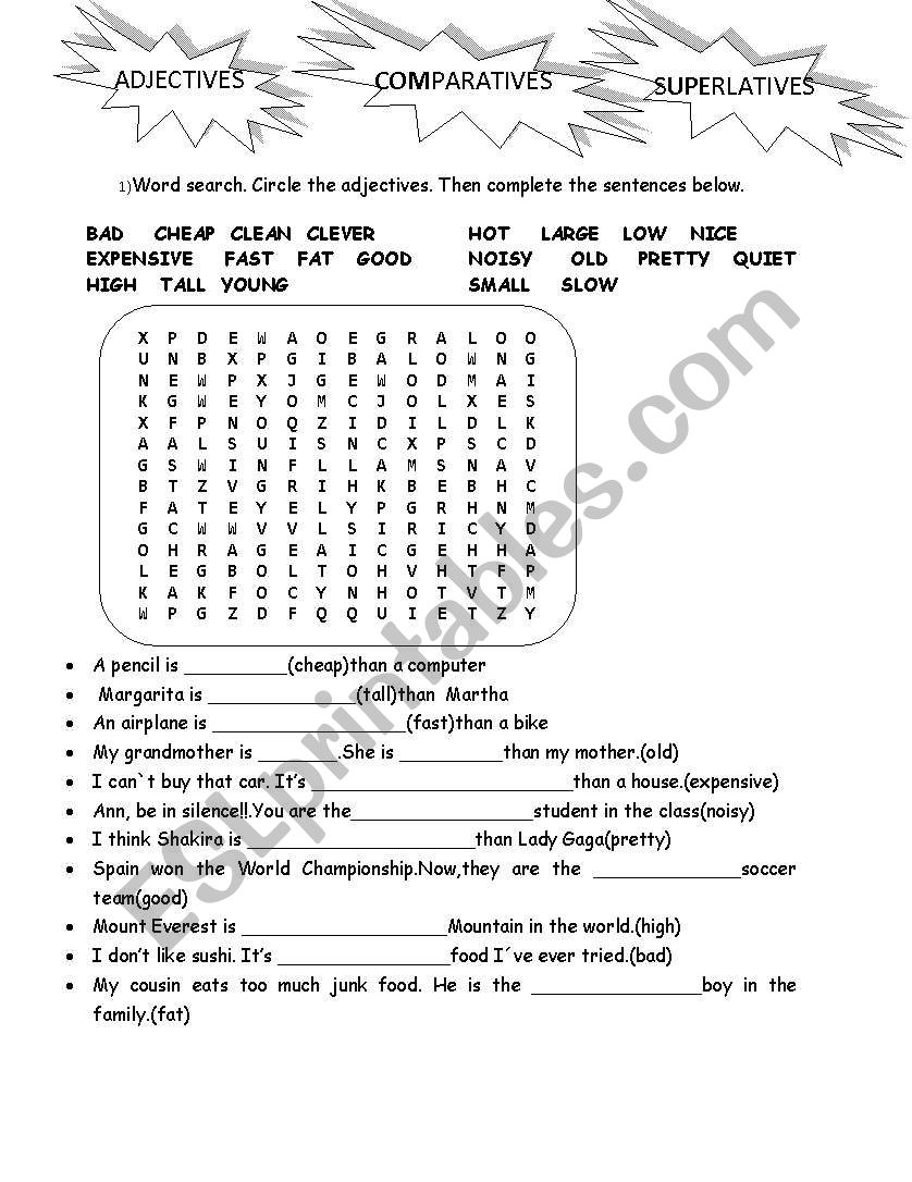 Comparative and superlative adjectives