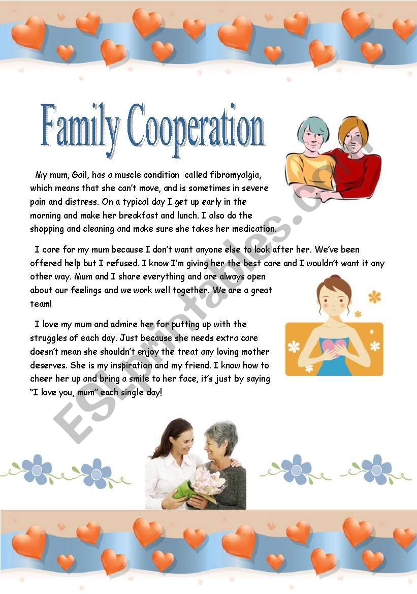 Family cooperation worksheet