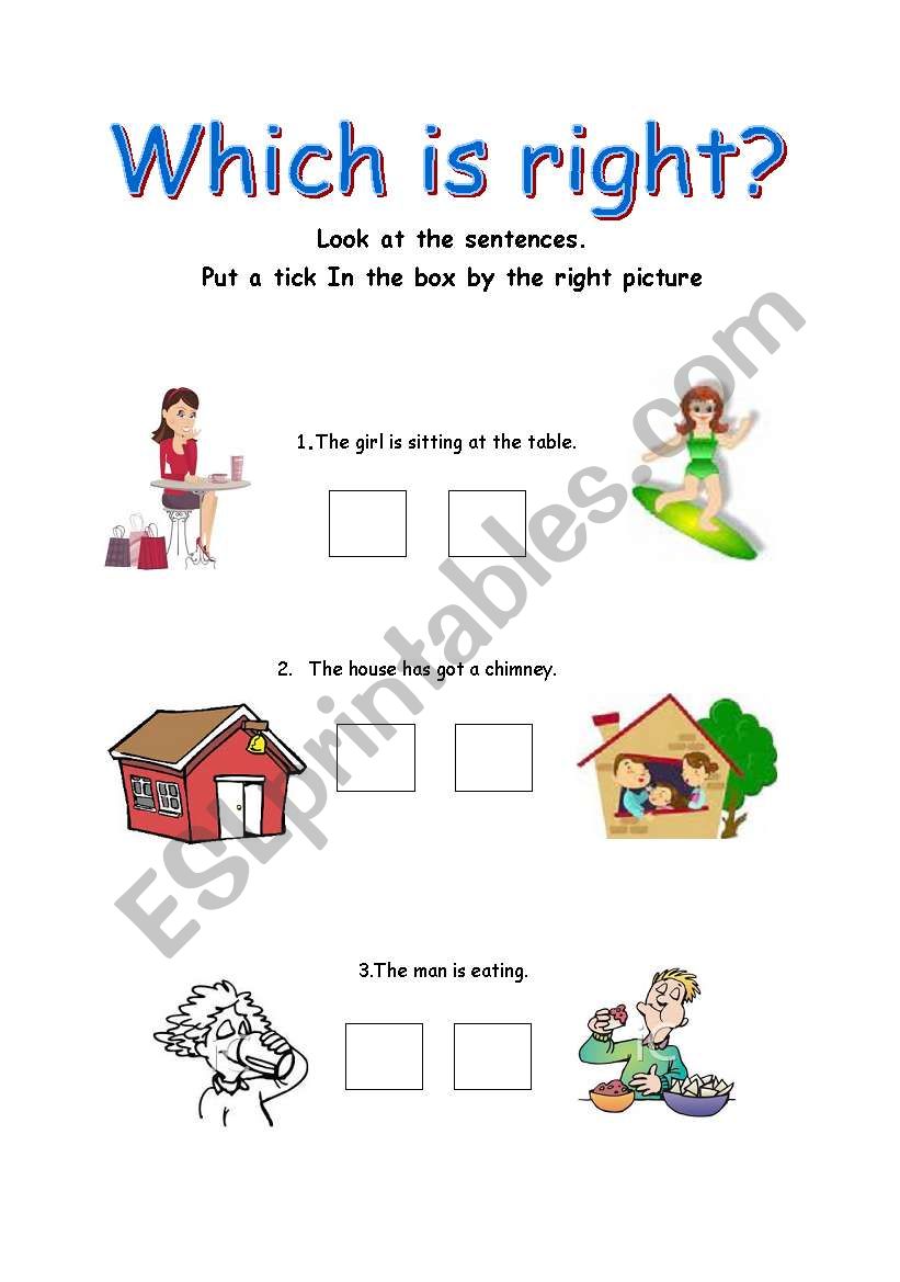 Tick the right answer worksheet