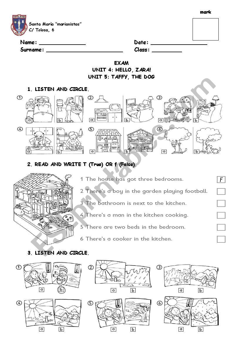 AT HOME AND WEATHER EXERCISES (1/2)