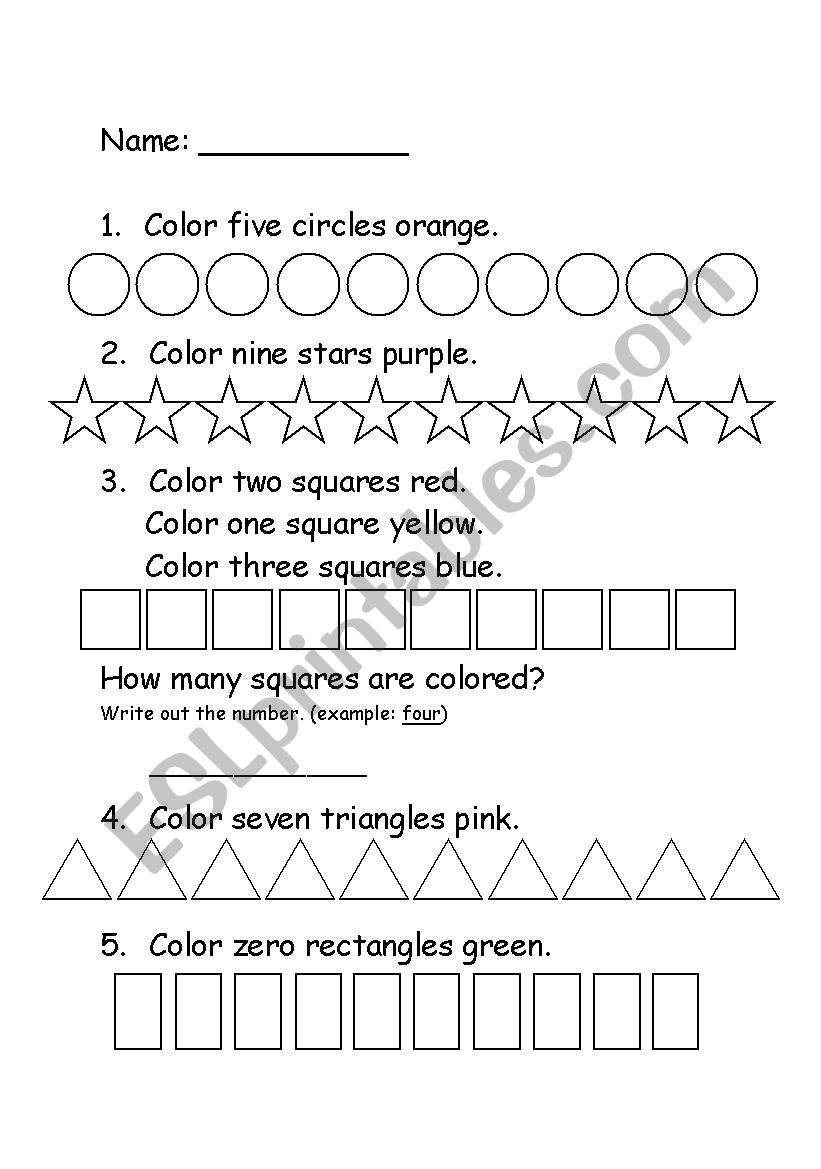 Count and Color the Shapes worksheet
