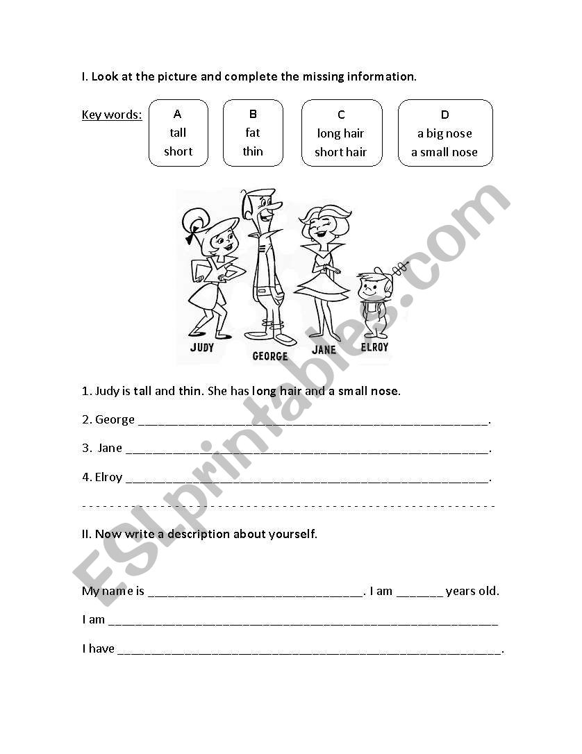Describing the Jetsons worksheet