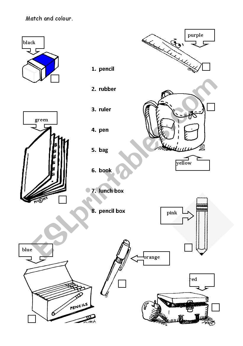 School Things worksheet