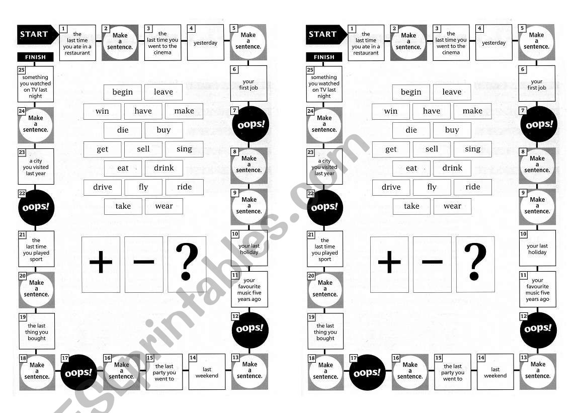 Past simple worksheet