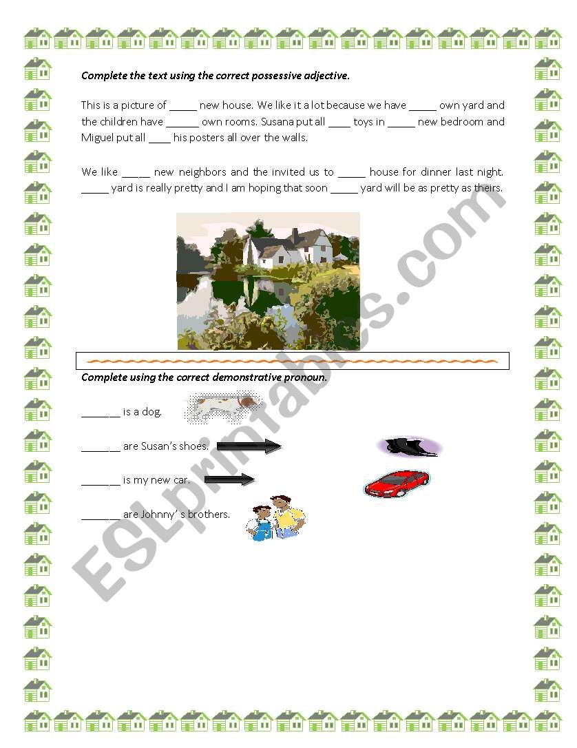 possessive adjectives and demostrative pronouns