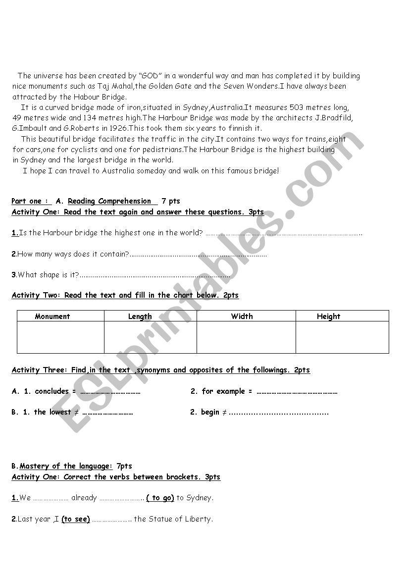 Test worksheet