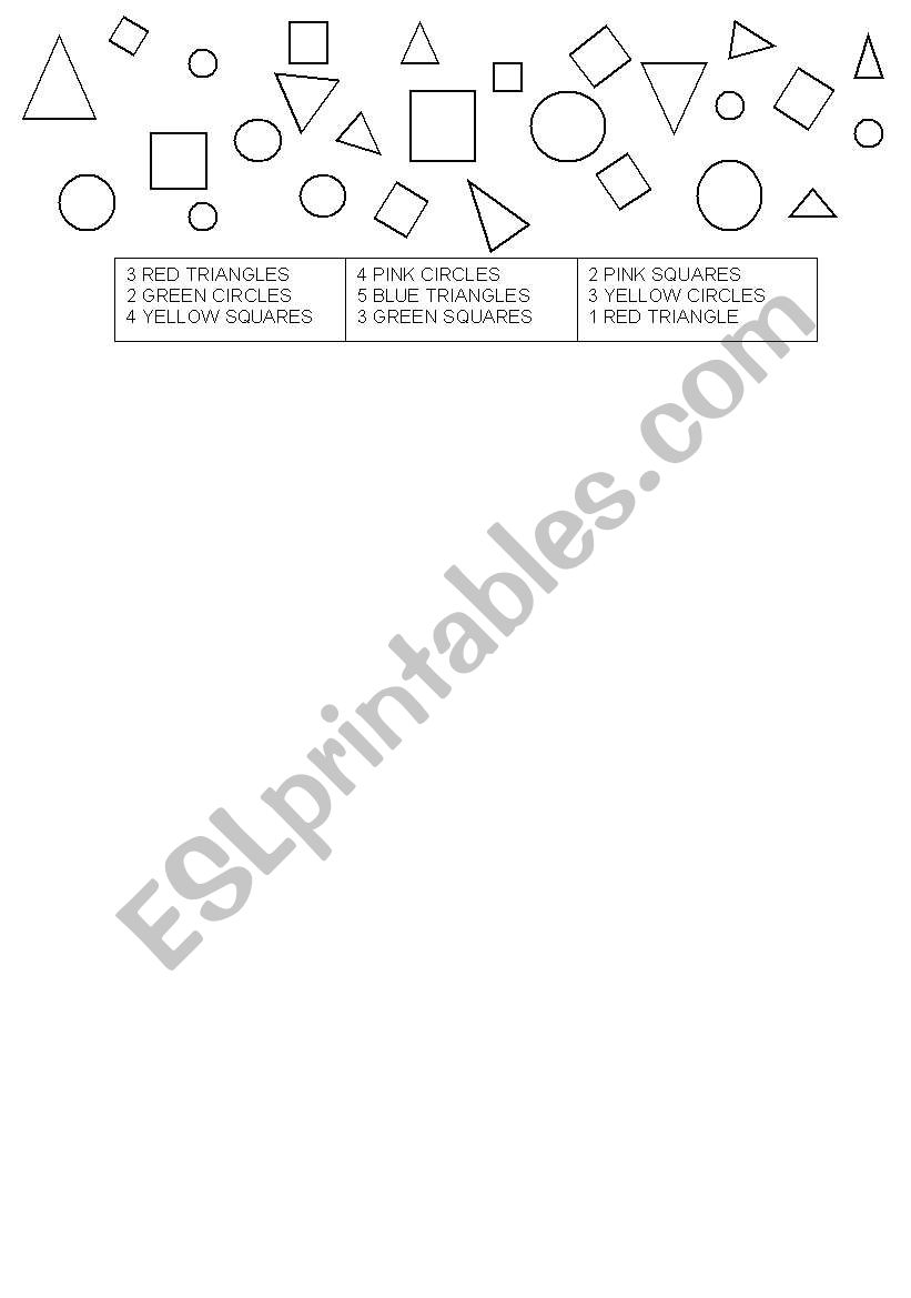 Numbers and shapes worksheet