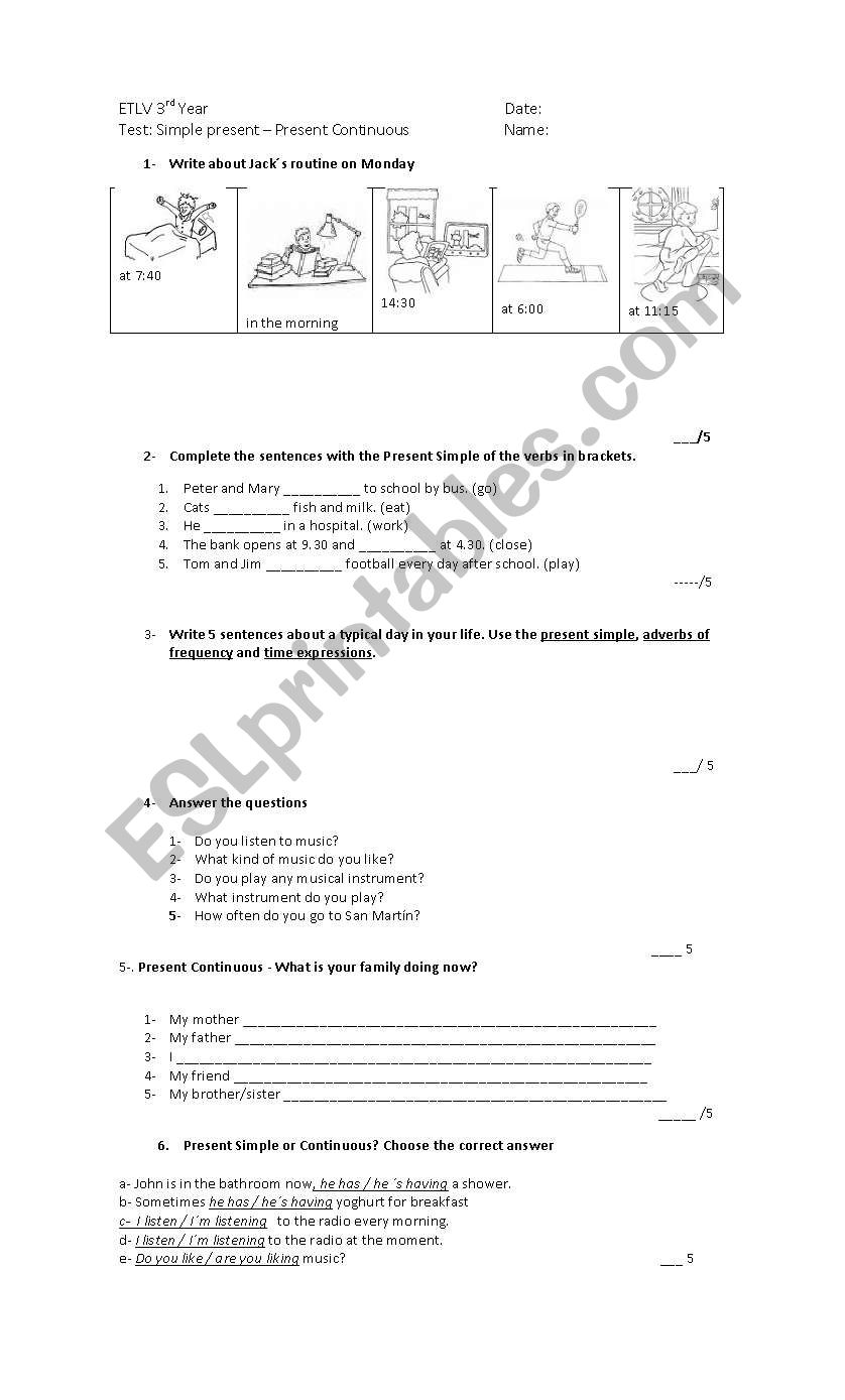 Simple present and present continuous - ESL worksheet by solramis