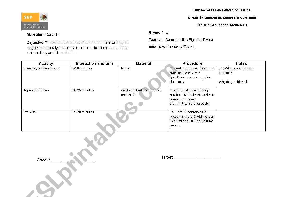 simple present worksheet