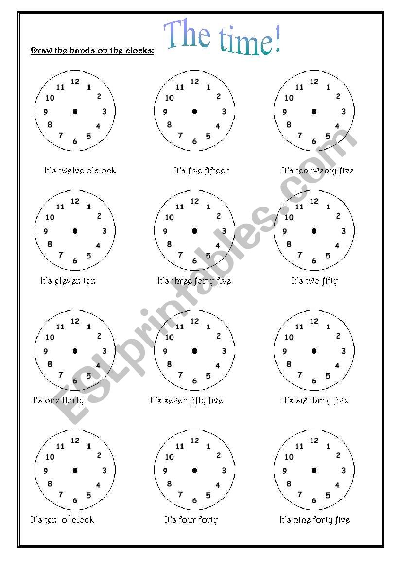 the time! worksheet