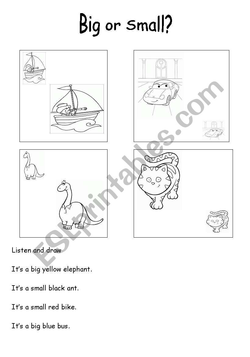 Big or Small Worksheet For Kids, Big or Small Worksheet For…