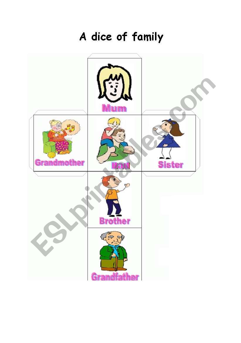 Dice of family:) worksheet