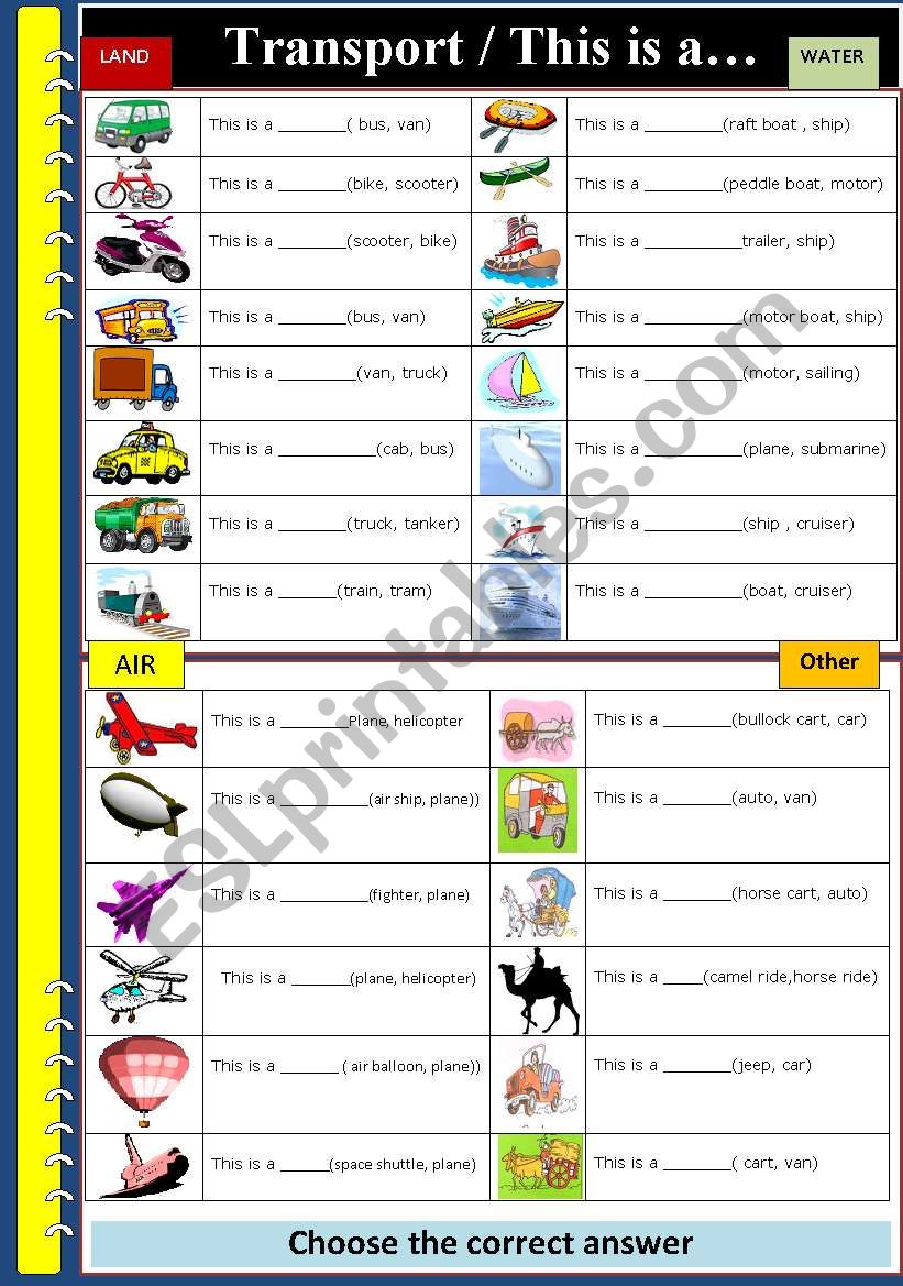 Transport worksheet