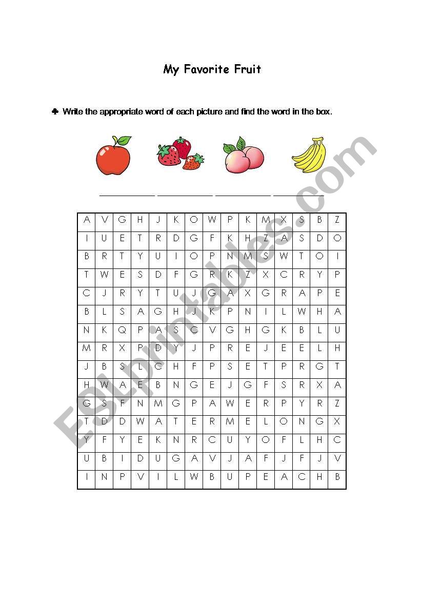 word searching game worksheet