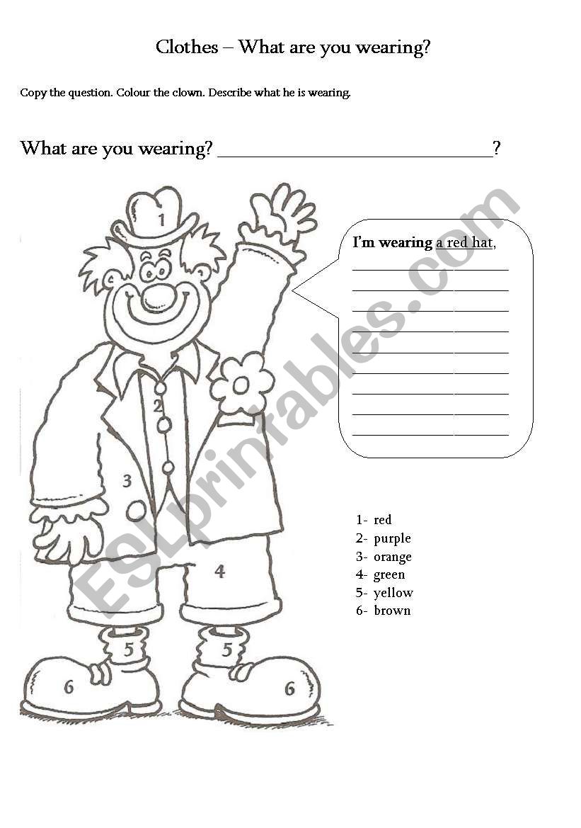 CLOTHES worksheet