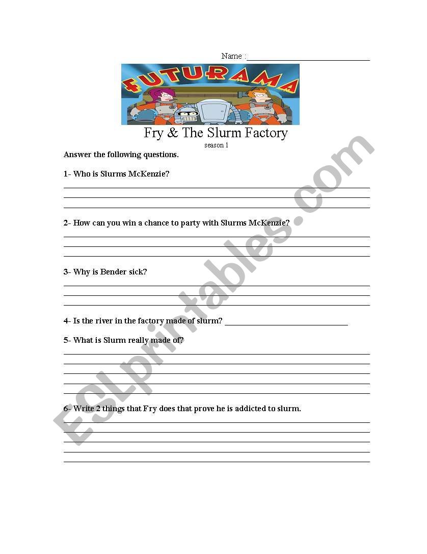 Futurama Fry & the Slurm factory