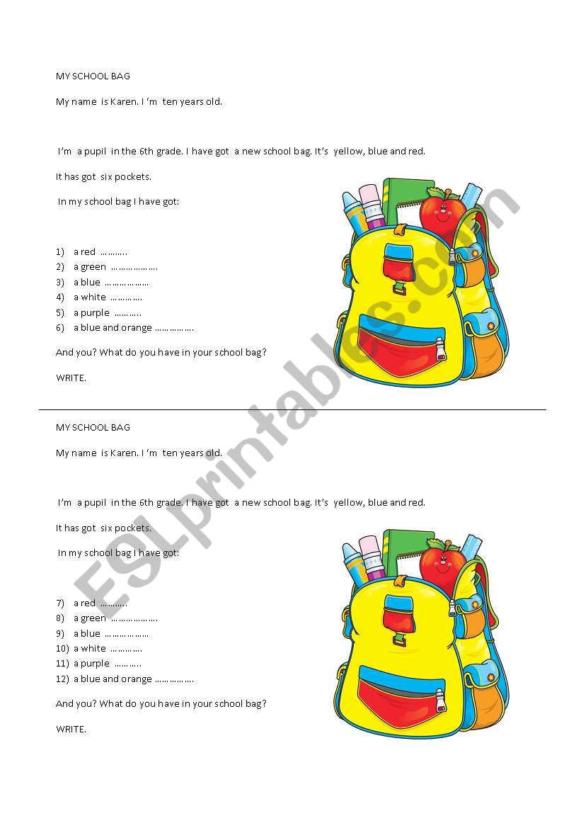 MY NAME IS KREN worksheet