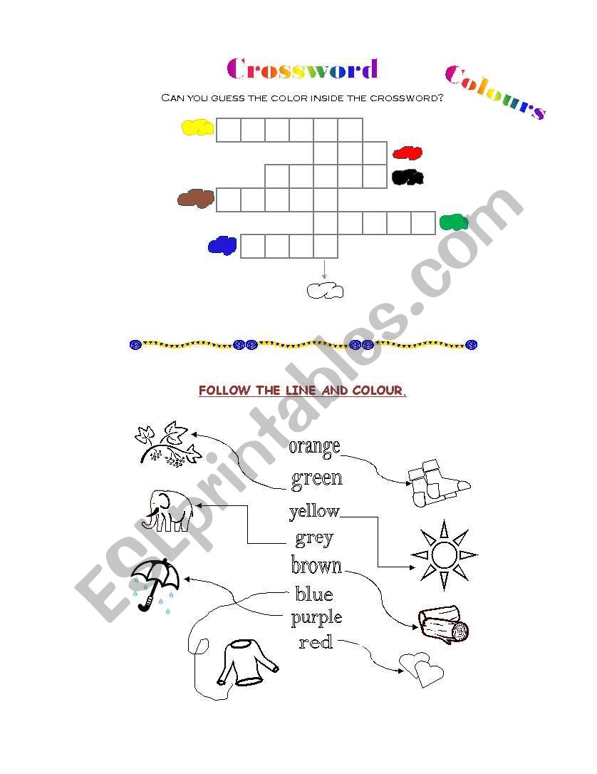 Colour Crossword worksheet