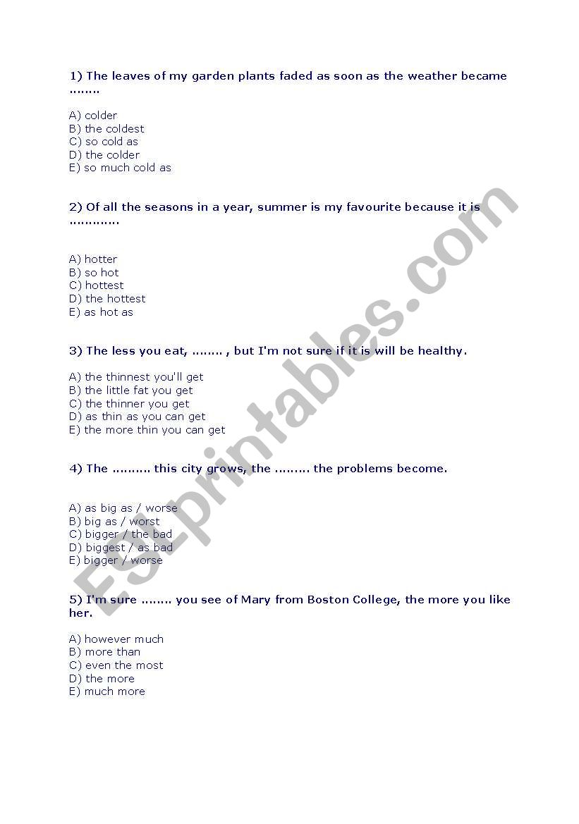 comparative - superlative test