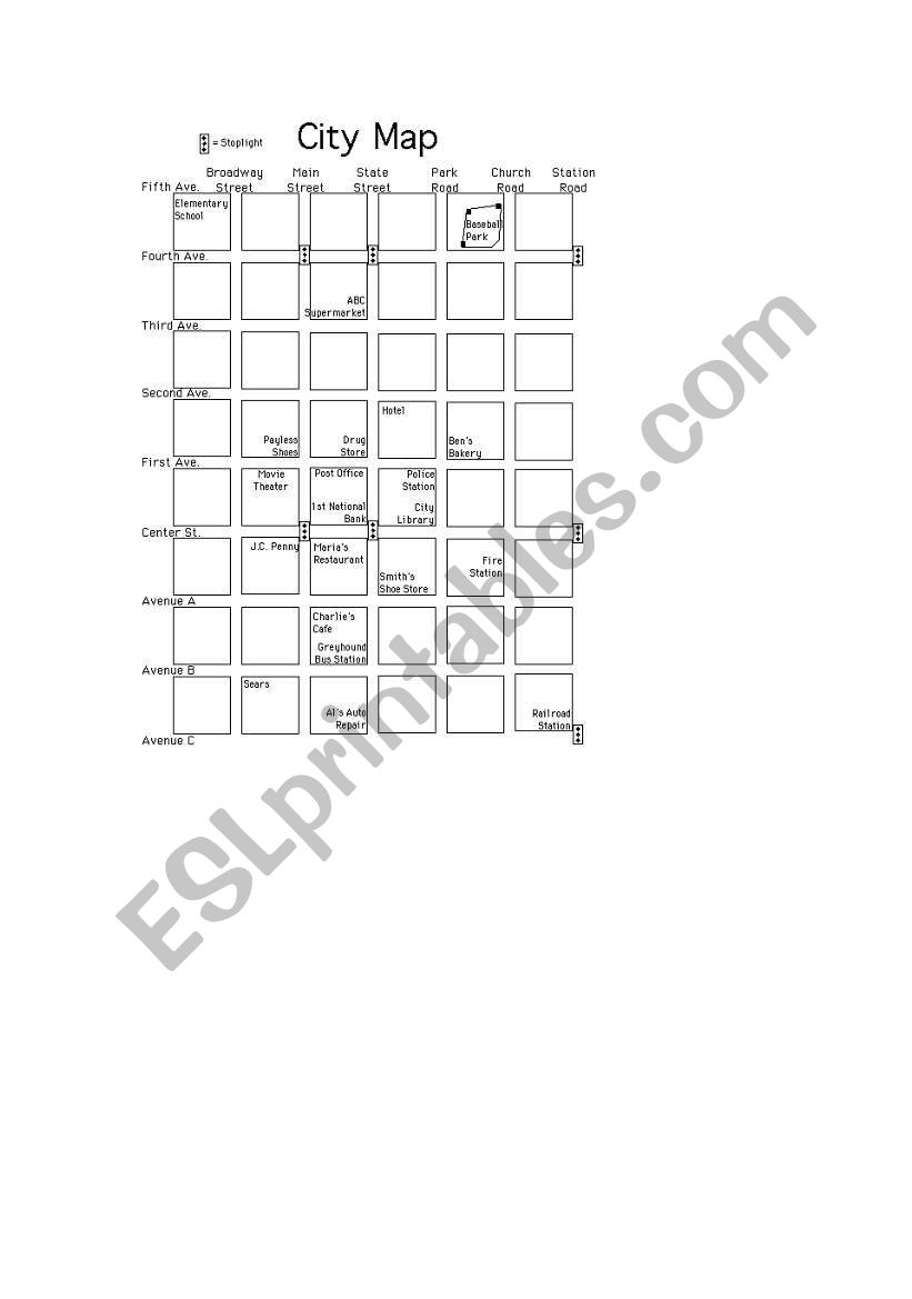 City map worksheet