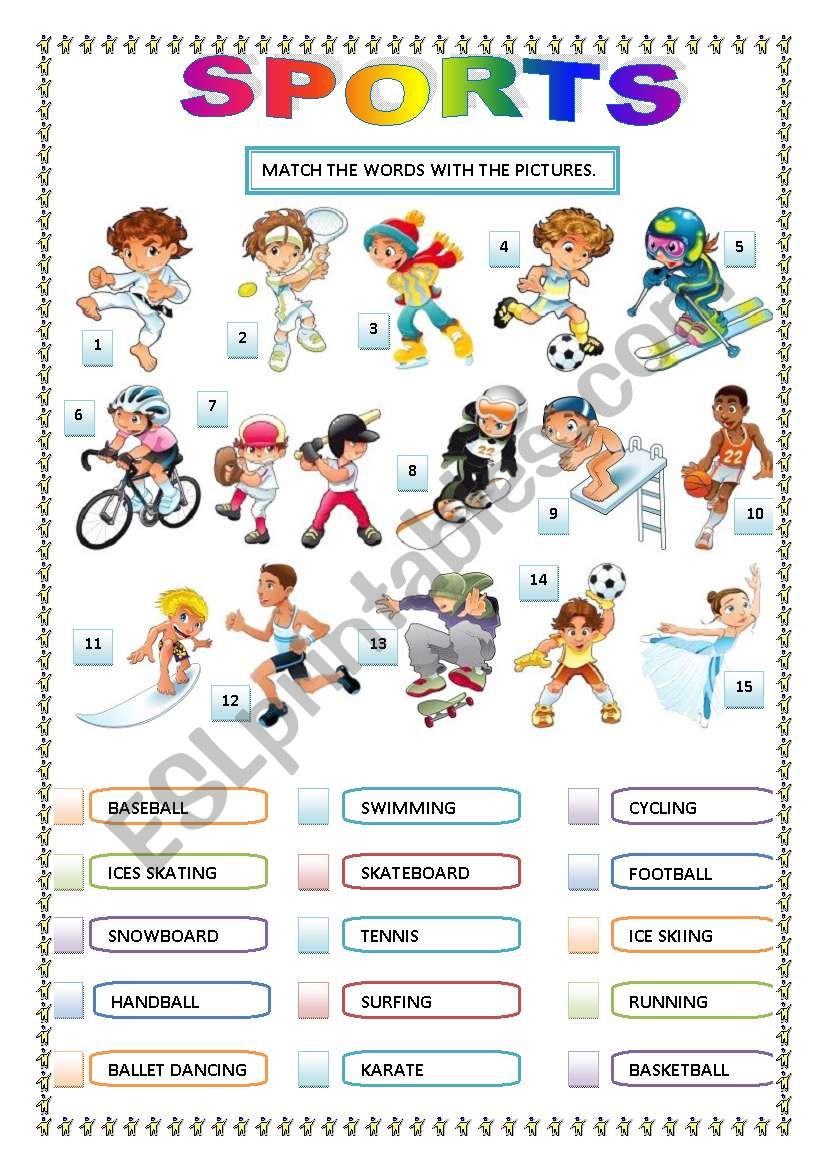 SPORTS MATCHING worksheet