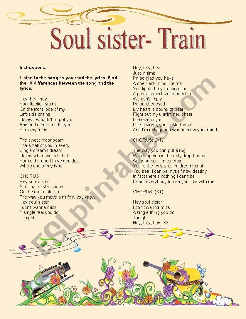 Hey soul sister- correct the lyrics