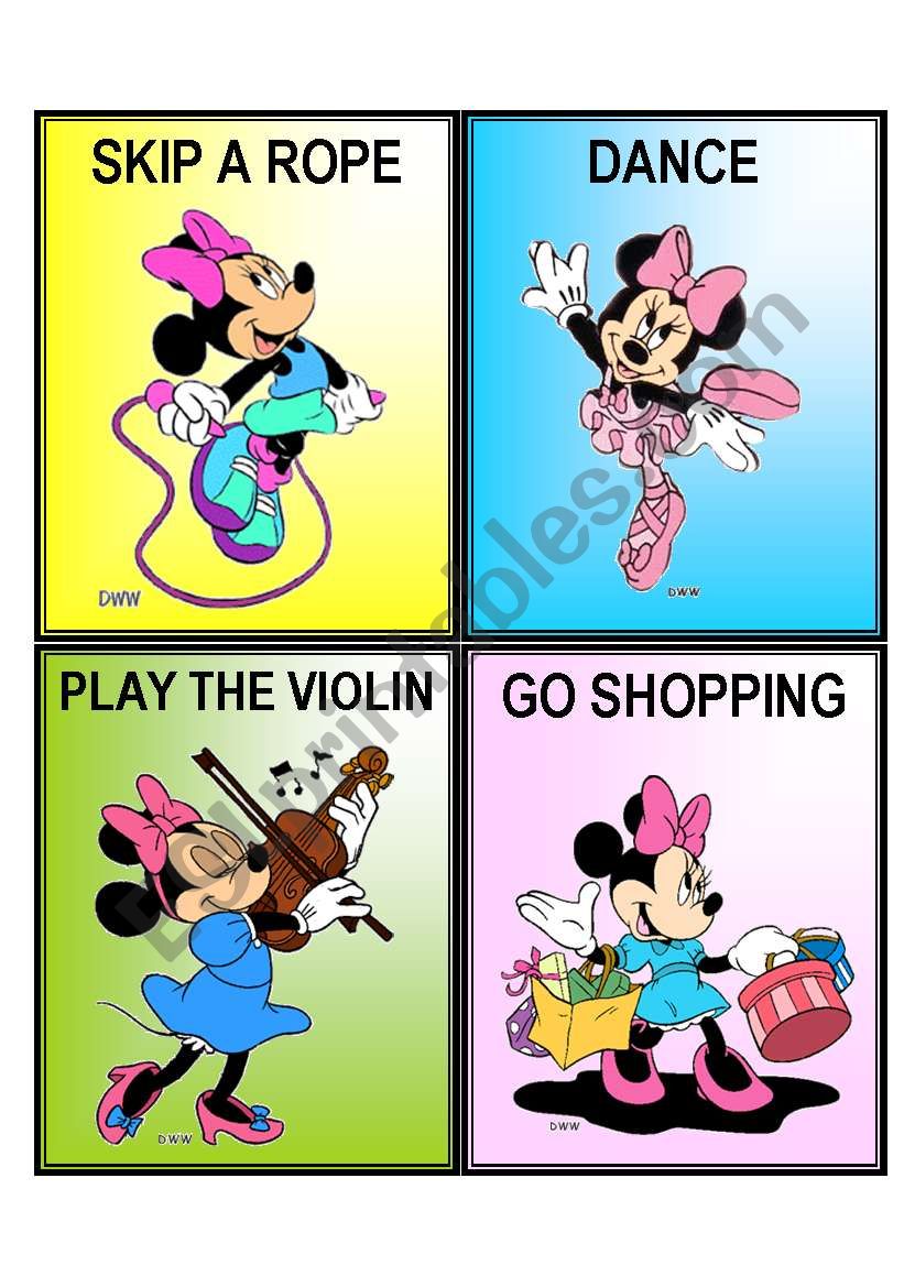 MINNIE ACTION CARDS worksheet