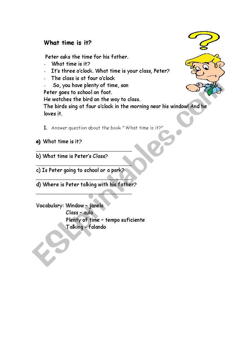 What time is it? worksheet