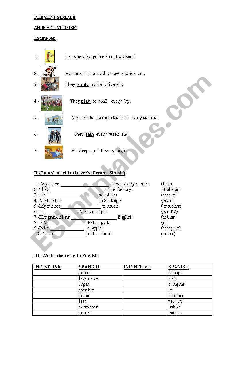 Present Simple worksheet