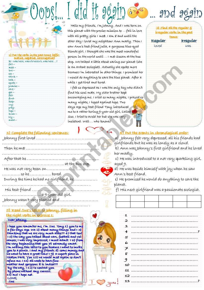 Oops! ... I did it again worksheet