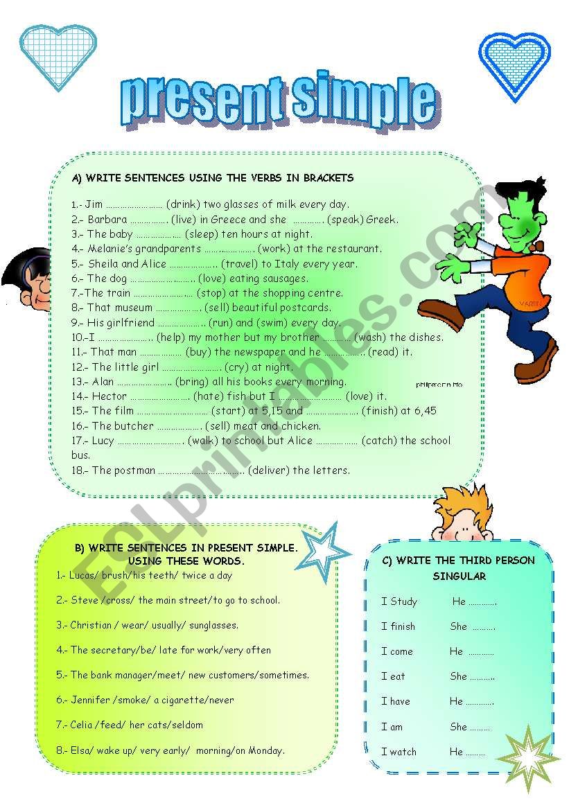 PRESENT SIMPLE AND CONTINUOUS worksheet