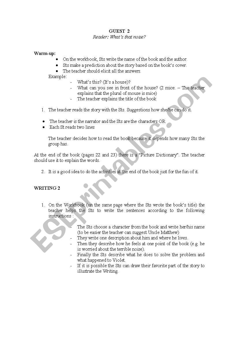Activity for readers worksheet