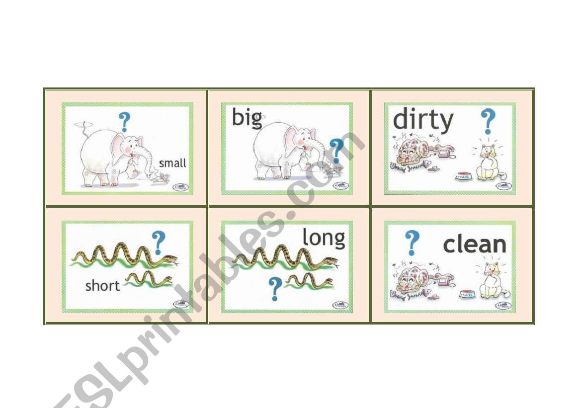 Flashcards - Opposites (2 of  5)