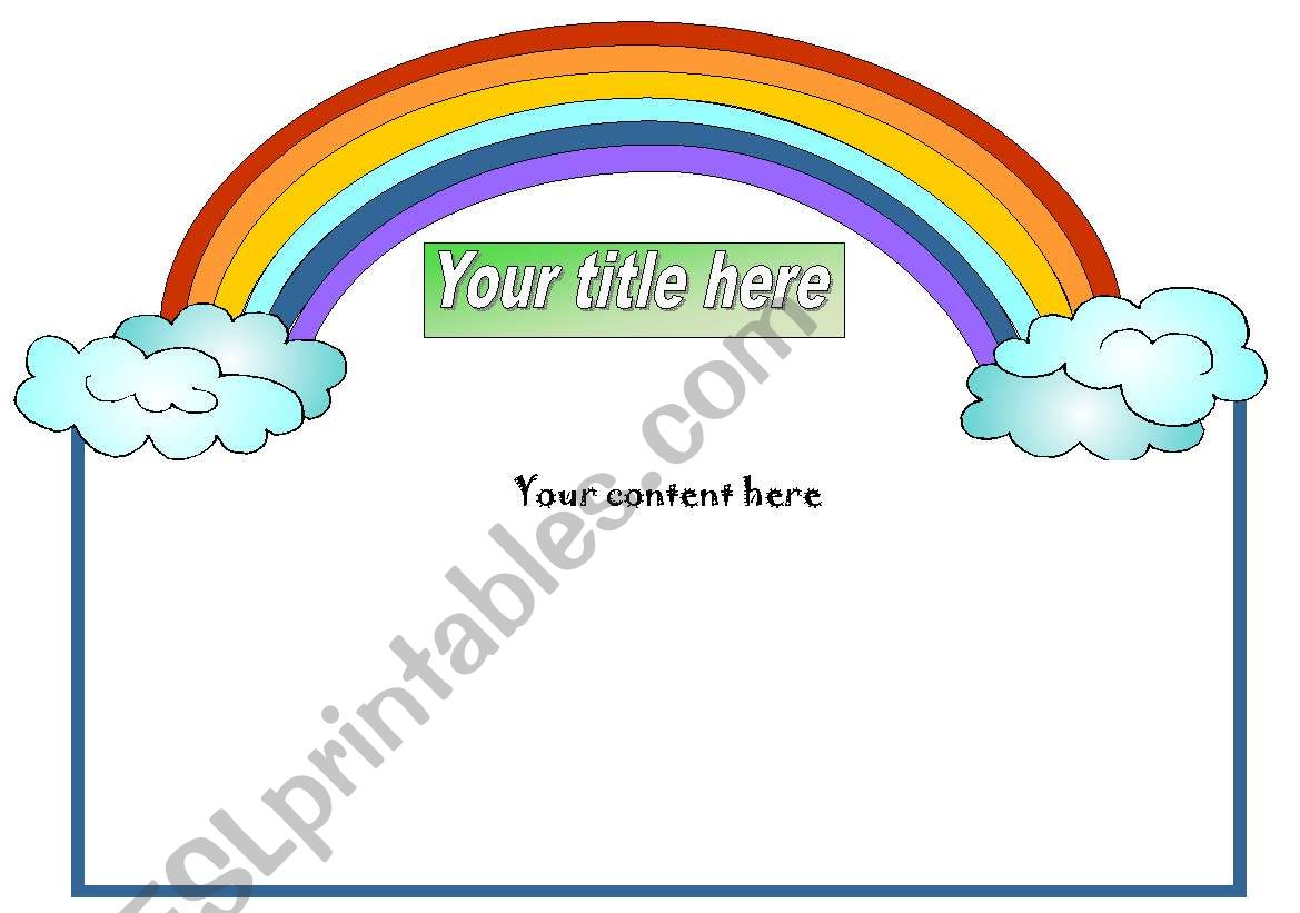 Rainbow template  worksheet