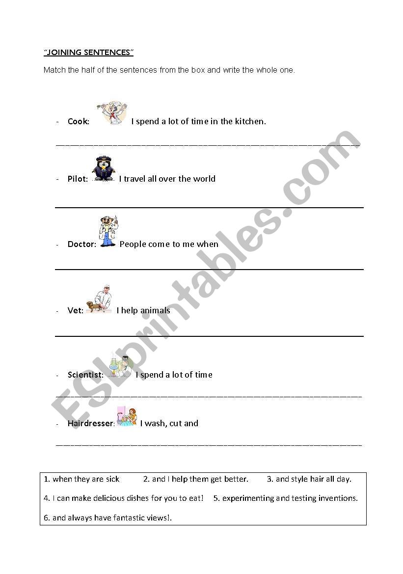 joining sentences worksheet