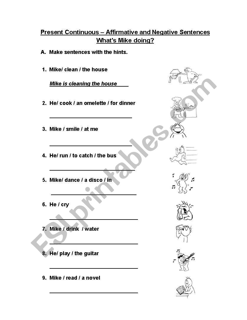Present Continuous worksheet