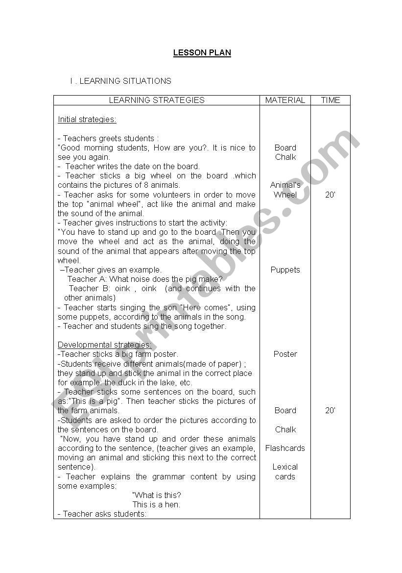 Animals  worksheet