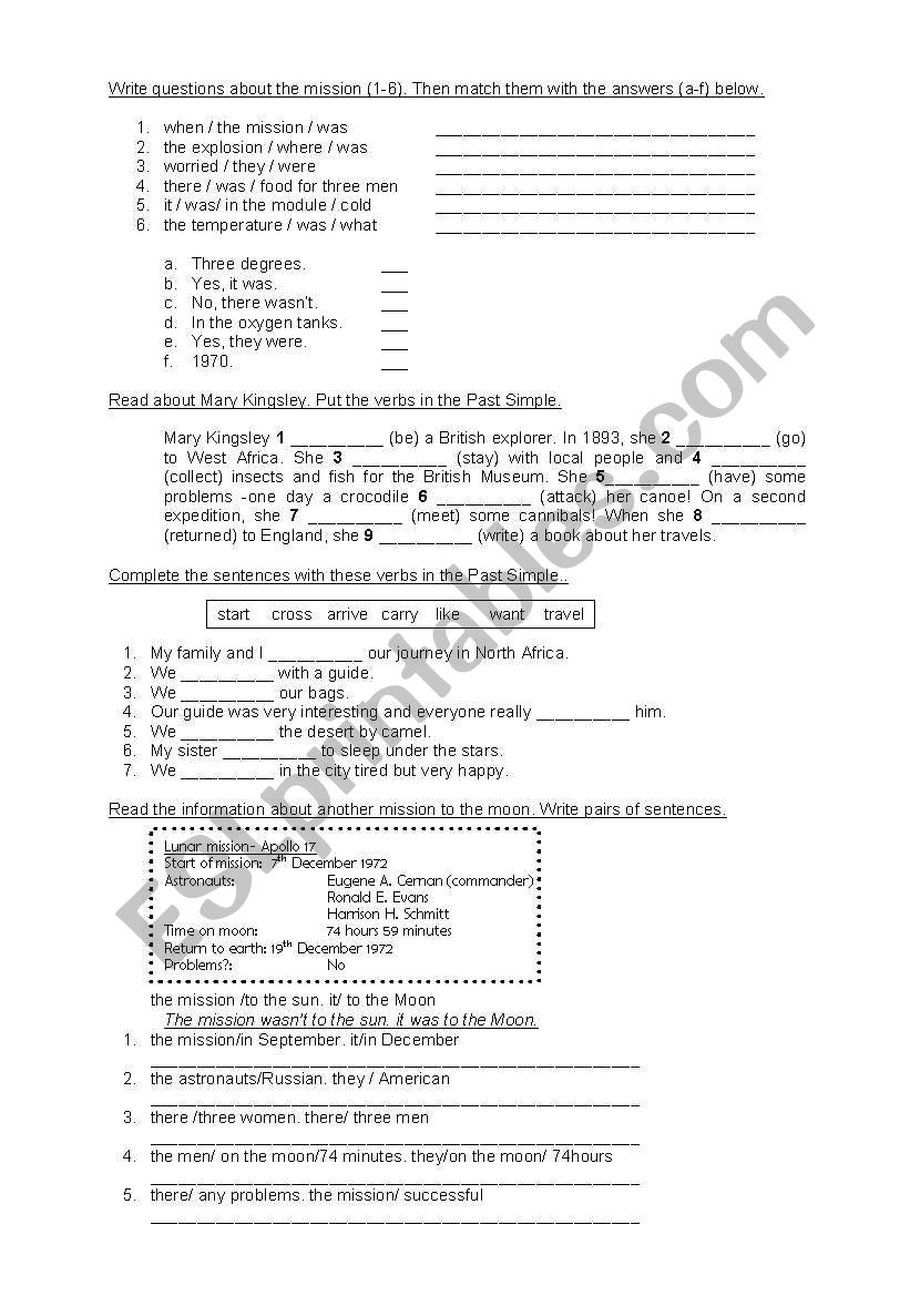 past simple practice worksheet