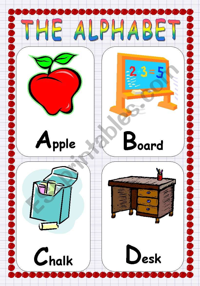 THE ALPHABET IN THE CLASSROOM worksheet