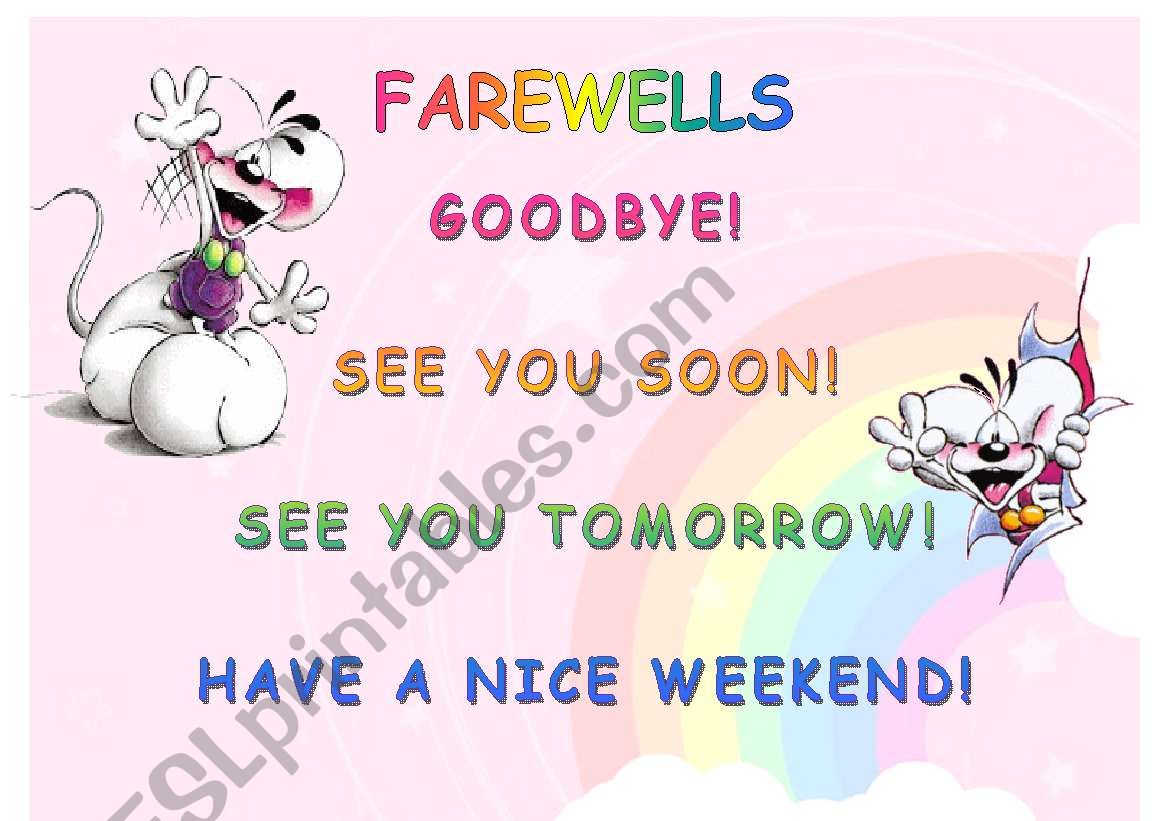 GREETINGS & FAREWELLS posters worksheet