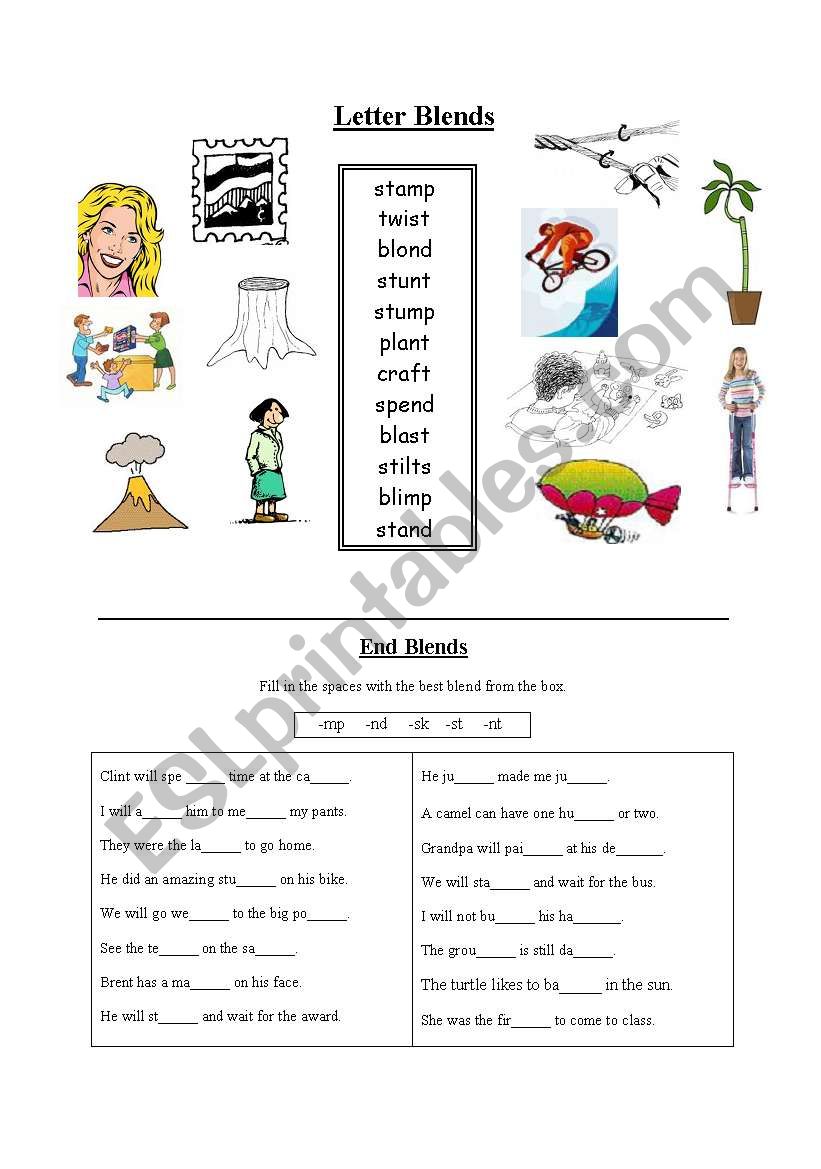 Letter Blends worksheet